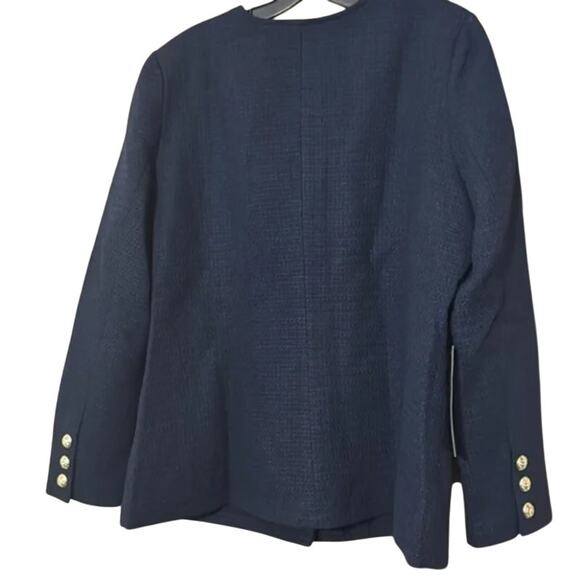Pomander Place Women's XL Navy Blue Tweed Jennings Jacket Career Office X-Large - Picture 9 of 14